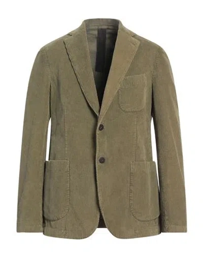 Messagerie Patrizio Piscaglia Man Blazer Military Green Size 42 Cotton, Elastane
