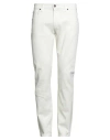 Messagerie Patrizio Piscaglia Man Jeans Ivory Size 34 Cotton, Elastane