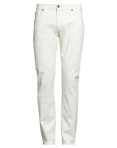 Messagerie Patrizio Piscaglia Man Jeans Ivory Size 34 Cotton, Elastane