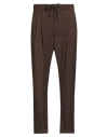 Messagerie Patrizio Piscaglia Man Pants Chocolate Brown Size 28 Polyester, Wool, Elastane In Brown