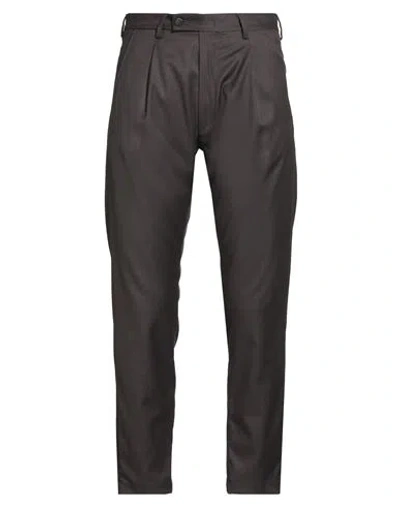 Messagerie Patrizio Piscaglia Man Pants Dark Brown Size 36 Polyester, Viscose, Wool, Elastane