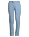 Messagerie Patrizio Piscaglia Man Pants Sky Blue Size 30 Cotton, Elastane In Blue