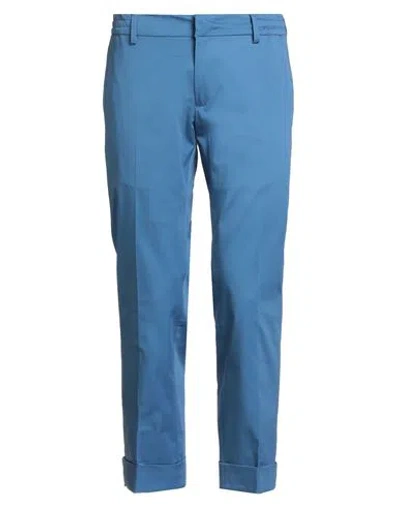 Messagerie Patrizio Piscaglia Man Pants Slate Blue Size 30 Cotton, Elastane