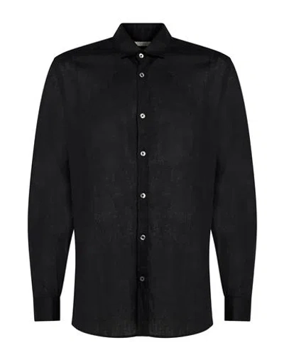 Messagerie Patrizio Piscaglia Man Shirt Black Size 16 ½ Cotton, Polyamide, Elastane