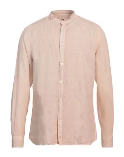 Messagerie Patrizio Piscaglia Man Shirt Blush Size 16 Linen In Pink