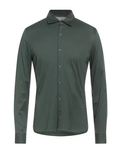 Messagerie Patrizio Piscaglia Man Shirt Dark Green Size L Mako Cotton