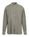 Messagerie Patrizio Piscaglia Man Shirt Military Green Size 17 Linen In Green