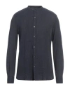 Messagerie Patrizio Piscaglia Man Shirt Navy Size 16 Viscose, Polyamide In Blue