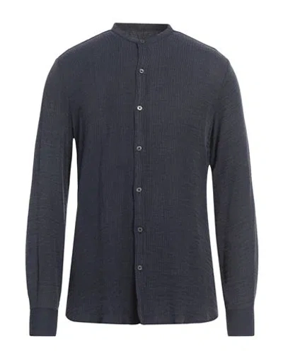 Messagerie Patrizio Piscaglia Man Shirt Navy Size 16 Viscose, Polyamide