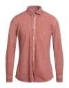 Messagerie Patrizio Piscaglia Man Shirt Rust Size 17 Cotton In Pink