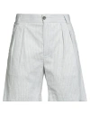 MESSAGERIE MESSAGERIE PATRIZIO PISCAGLIA MAN SHORTS & BERMUDA SHORTS LIGHT GREY SIZE 34 POLYESTER, COTTON