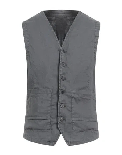 Messagerie Patrizio Piscaglia Man Tailored Vest Black Size 44 Hemp, Cotton, Elastane