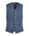 Messagerie Patrizio Piscaglia Man Tailored Vest Navy Size 38 Hemp, Cotton, Elastane