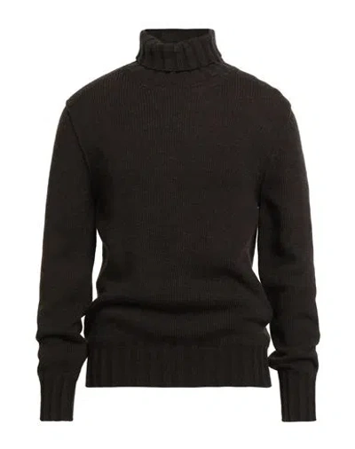 Messagerie Patrizio Piscaglia Man Turtleneck Dark Brown Size 44 Baby Alpaca Wool, Polyamide, Wool