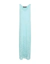 Messagerie Patrizio Piscaglia Woman Maxi Dress Turquoise Size L/xl Viscose, Linen, Cotton