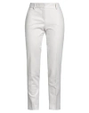Messagerie Patrizio Piscaglia Woman Pants Light Grey Size 6 Polyester, Cotton, Polyamide, Elastane In White