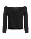 Messagerie Woman Cardigan Black Size M Viscose, Polyester