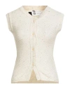 Messagerie Woman Cardigan Ivory Size M Cotton, Nylon