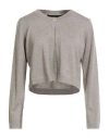 Messagerie Woman Cardigan Taupe Size L/xl Merino Wool, Cashmere, Silk