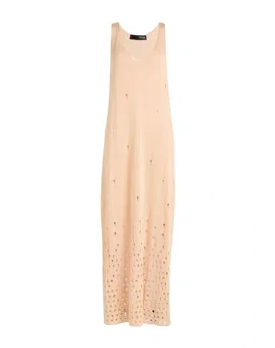 Messagerie Woman Maxi Dress Apricot Size L/xl Viscose, Linen, Cotton In Multi