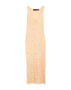 Messagerie Woman Maxi Dress Beige Size L/xl Linen, Viscose, Cotton