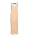 Messagerie Woman Maxi Dress Blush Size L/xl Linen, Viscose, Cotton In Brown