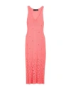 Messagerie Woman Maxi Dress Coral Size L/xl Linen, Viscose, Cotton