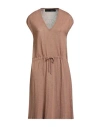 Messagerie Woman Mini Dress Brown Size L/xl Linen, Viscose, Cotton