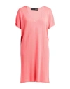 Messagerie Woman Mini Dress Coral Size L/xl Viscose, Linen, Cotton