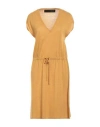 Messagerie Woman Mini Dress Mustard Size L/xl Linen, Viscose, Cotton
