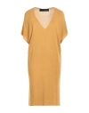 Messagerie Woman Mini Dress Mustard Size L/xl Viscose, Linen, Cotton In Nude