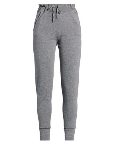 Messagerie Woman Pants Grey Size S Merino Wool, Viscose, Cashmere, Microfiber In Blue