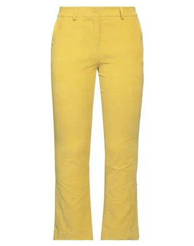 Messagerie Woman Pants Lime Green Size 8 Cotton, Elastane