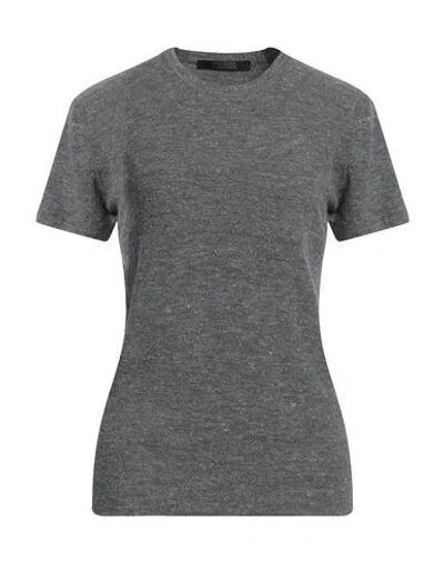 Messagerie Woman Sweater Grey Size L Linen, Viscose, Lycra