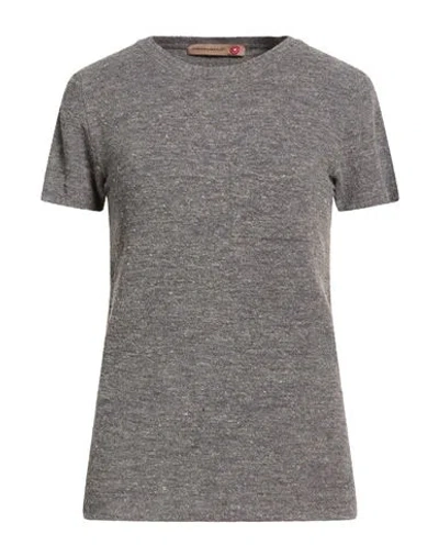 Messagerie Woman Sweater Grey Size S Linen, Viscose, Lycra In Blue