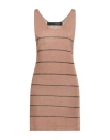 Messagerie Woman Top Light Brown Size S/m Viscose, Linen, Cotton