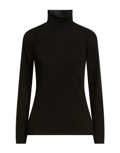 Messagerie Woman Turtleneck Black Size S Merino Wool, Viscose, Cashmere, Microfiber