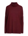 Messagerie Woman Turtleneck Burgundy Size S Acrylic, Wool In Red