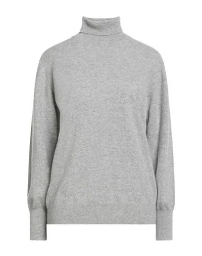 Messagerie Woman Turtleneck Grey Size M Cashmere In Gray