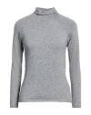 Messagerie Woman Turtleneck Light Grey Size S Merino Wool, Viscose, Cashmere, Microfiber In Gray