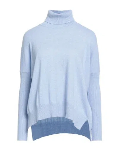 Messagerie Woman Turtleneck Sky Blue Size M Cashmere