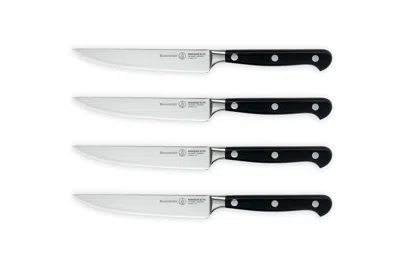 Messermeister Meridian Elite 4 Piece Fine Edge Steak Set In Black