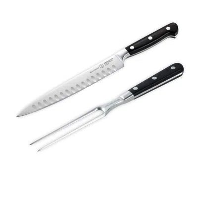 Messermeister Meridian Elite Kullenschliff 2 Piece Carving Set In Black