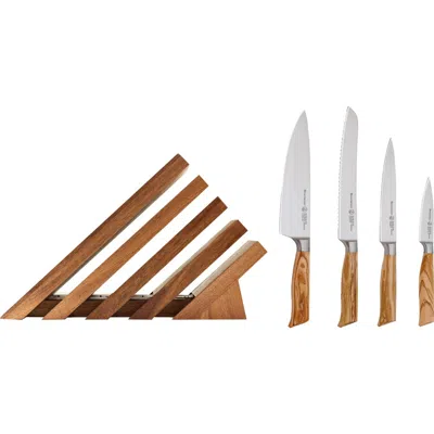 Messermeister Oliva Elite 5 Piece Knife Block Set In Brown