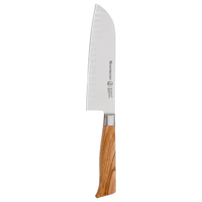 Messermeister Oliva Elite 7-inch Kullenschliff Santoku Knife In Brown