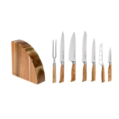 Messermeister Oliva Elite 8 Piece Magnetic Block Set In Brown