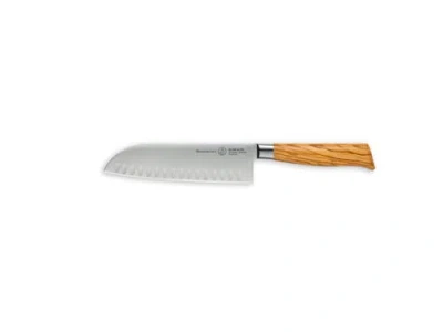 Messermeister Oliva Elite Kullenschliff Santoku Knife 7 Inches In Brown