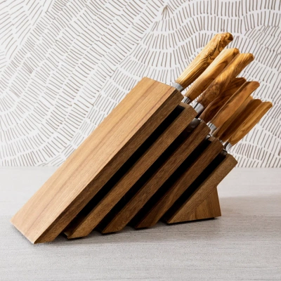 Messermeister Oliva Elite Next Level 11 Piece Knife Block Set In Brown