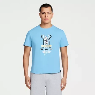 Messi Collection Mens Round Neck Short Sleeve Regular Fit Graphic T-shirt In Blue