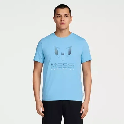 Messi Collection Mens Round Neck Short Sleeve Regular Fit Graphic T-shirt In Blue